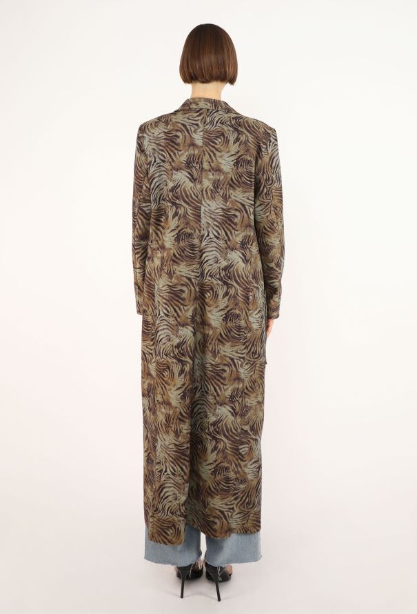Chloé Tiger Printed Gabardine Trench, 1980s - 6