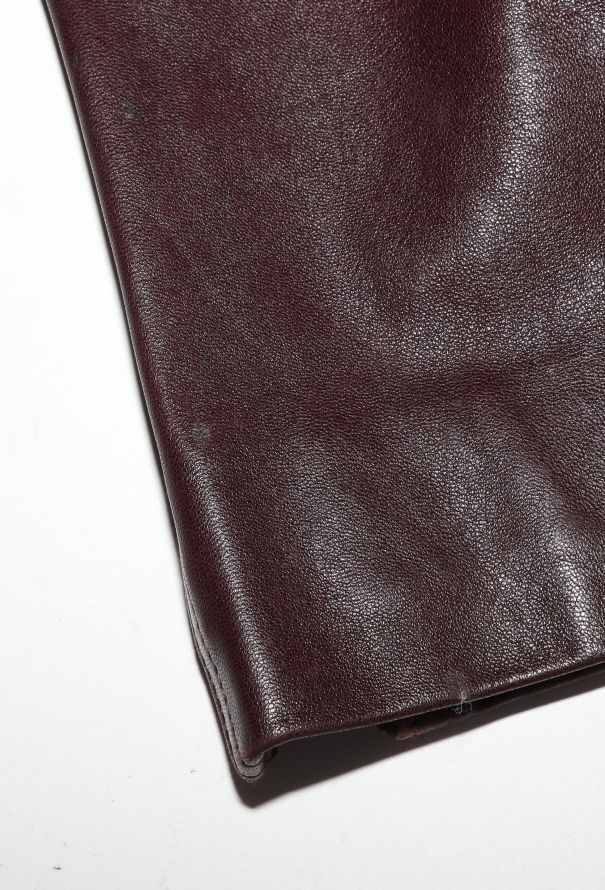 Dior 2004 Burgundy Lambskin Trousers - 9