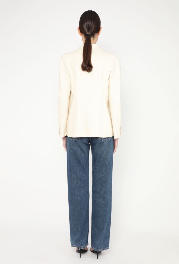 Chanel 1998 Linen 'CC' Button Jacket - 5 Chanel 1998 Linen 'CC' Button Jacket - 5