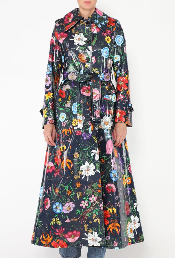 Gucci F/W 2018 Floral Belted Vinyl Trench - 4
