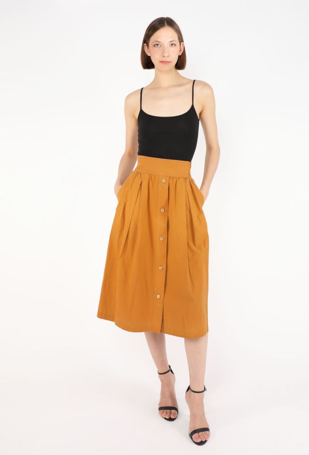 Saint Laurent Cotton Belted Wrap Skirt, 1977 - 1