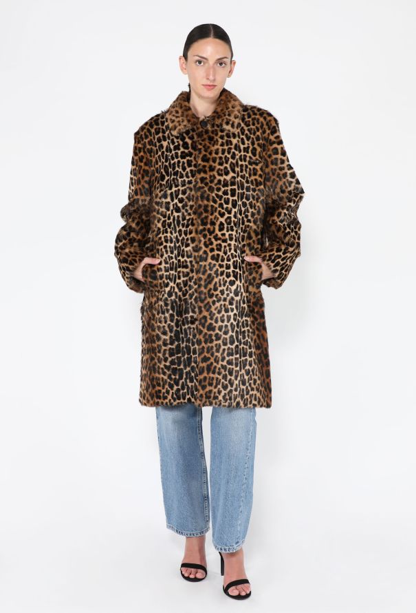 Saint Laurent Cheetah Print Fur-Effect Peacoat, 2025 - 2