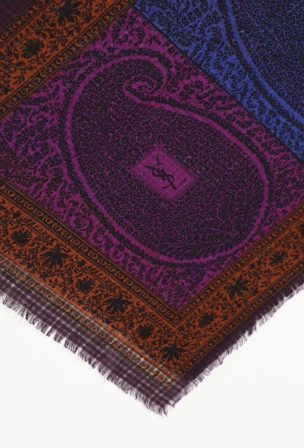 Saint Laurent Vintage Fringed Paisley Scarf - 4 Saint Laurent Vintage Fringed Paisley Scarf - 4