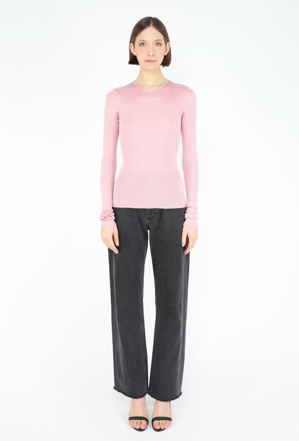 Miu Miu F/W 2025 Ribbed Silk Top - 4