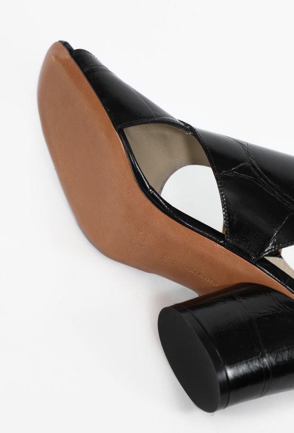 Céline 2013 Embossed Leather Mules - 5