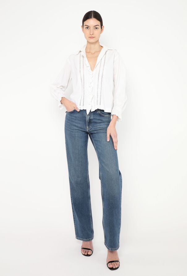 Antique 1920s Eyelet Cotton Blouse - 3