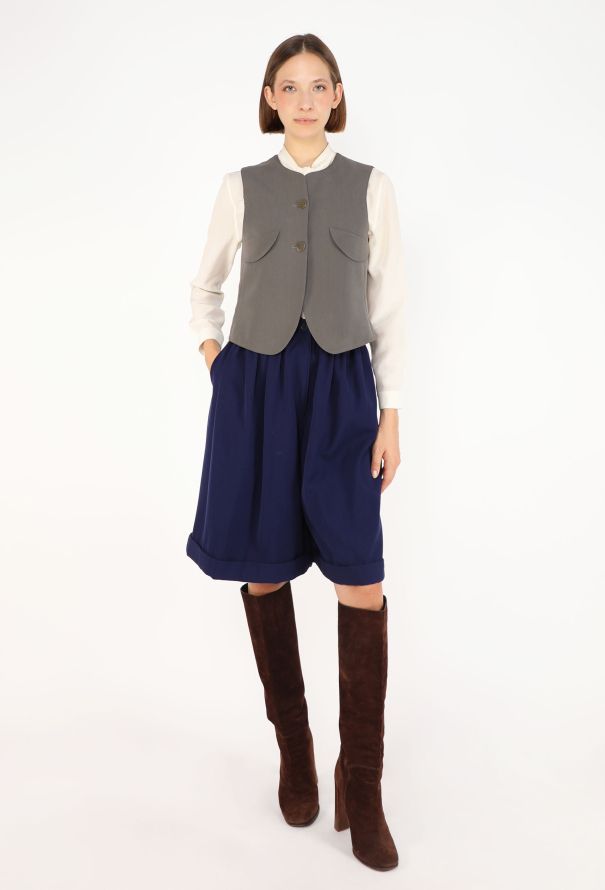 Giorgio Armani Vintage Gathered Wool Culottes - 4