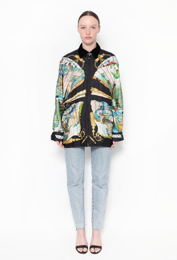 Hermès COLLECTOR '80s Silk & Velvet Reversible Jacket - 5 Hermès COLLECTOR '80s Silk & Velvet Reversible Jacket - 5