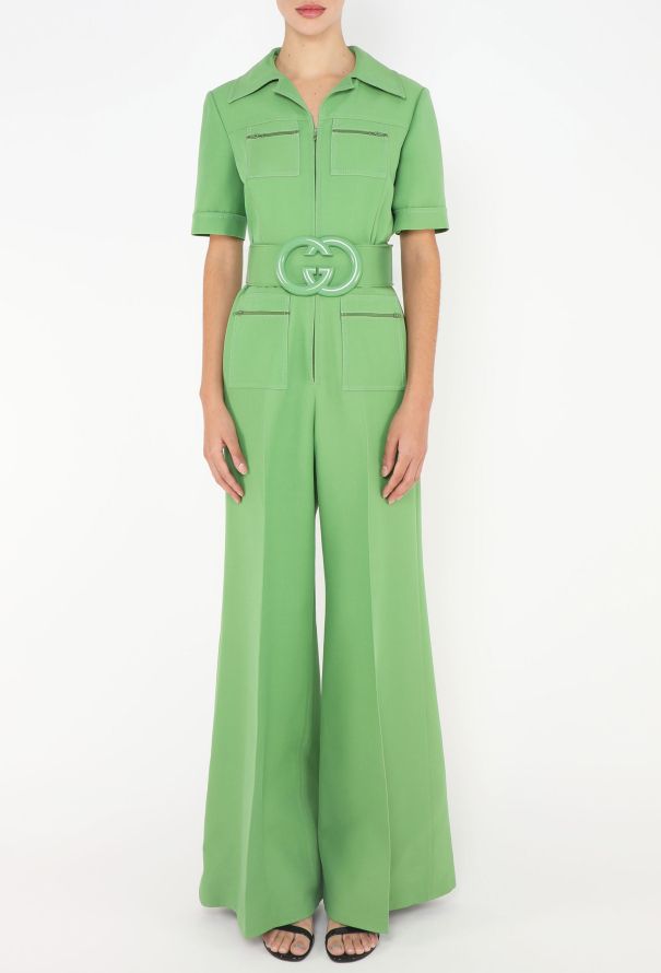 Gucci S/S 2018 Belted 'GG' Jumpsuit - 3