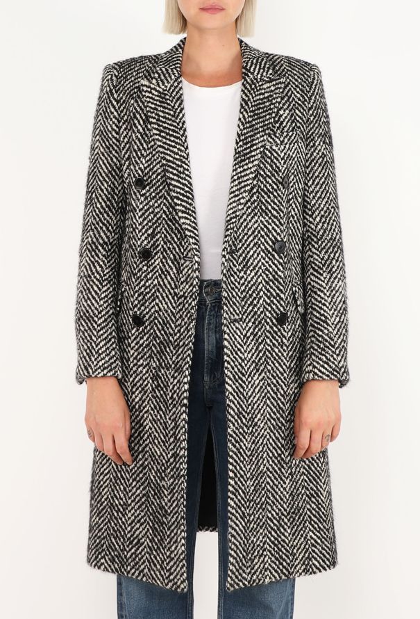 Saint Laurent Chevron Double-Breasted Coat, Pre-Fall 2014 - 4