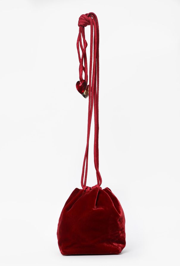 Saint Laurent Vintage Mini Velvet Bucket Bag - 4