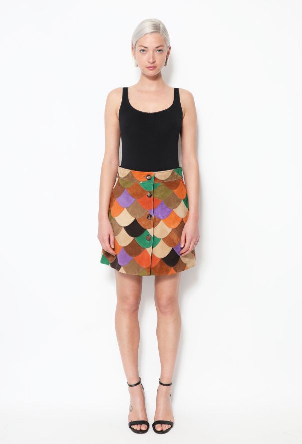 Prada suede top mini skirt