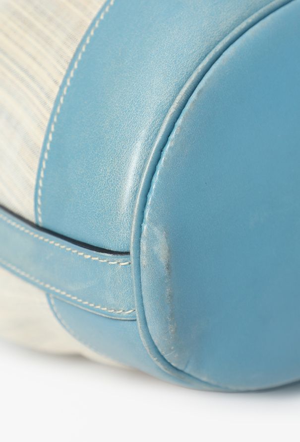 Hermès '90s Toile Rayée & Bleu Jean Box Market Bag GM - 10