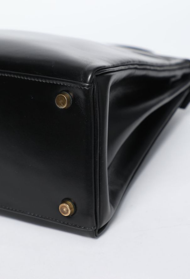 Hermès Exquisite Vintage Black Box Kelly Retourné 28 - 8