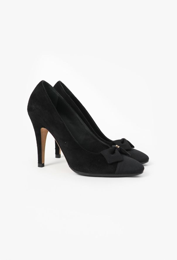 Chanel Suede Grosgrain Bow Pump - 3