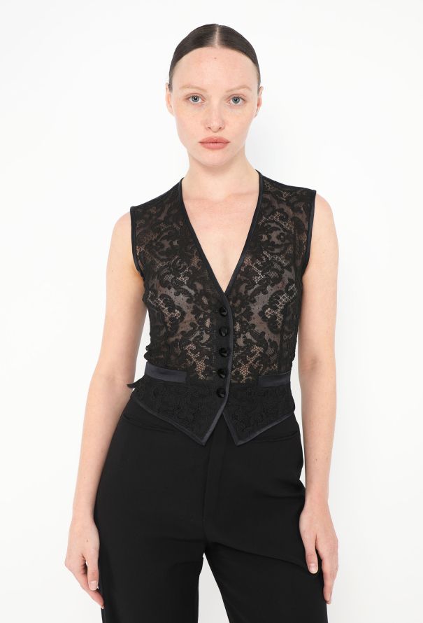 Saint Laurent Vintage Tailored Guipure Vest - 1