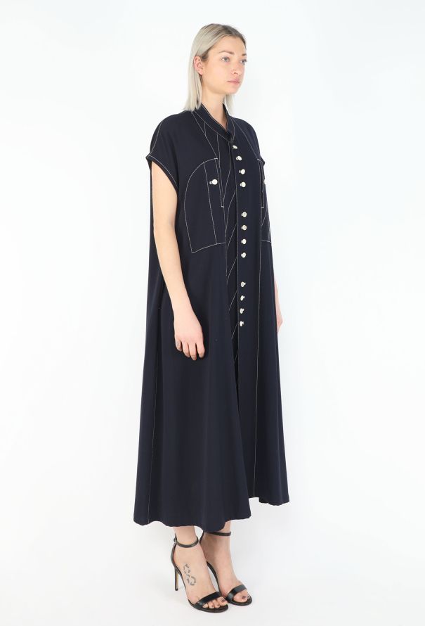 Yohji Yamamoto F/W 1993 Contrast Stitch Flared Dress - 3