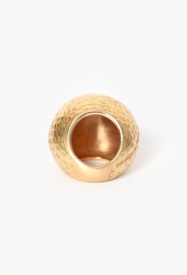 Pomellato 18K Yellow Gold Hammered Duna Ring - 4