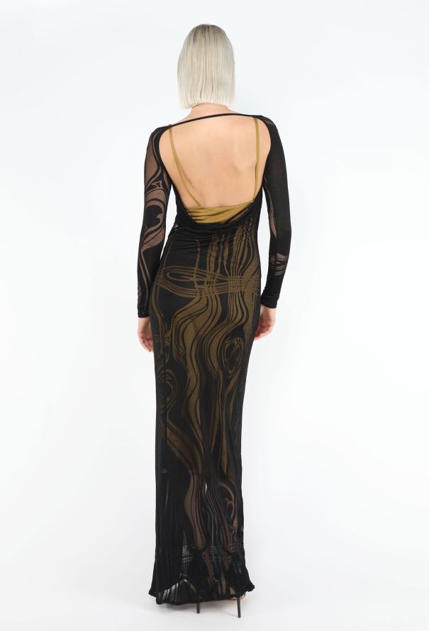 Martine Sitbon S/S 1997 Dévoré Overlay Dress - 6