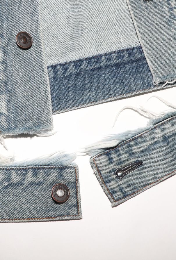 Balenciaga Distressed Logo Denim Jacket - 8 Balenciaga Distressed Logo Denim Jacket - 8