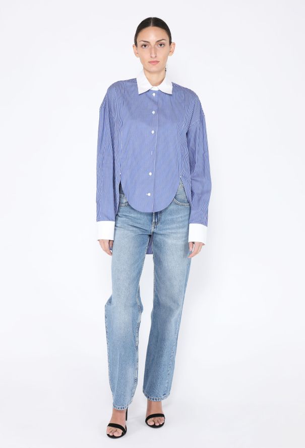 Loewe 2023 Asymmetrical Poplin Button Down - 3
