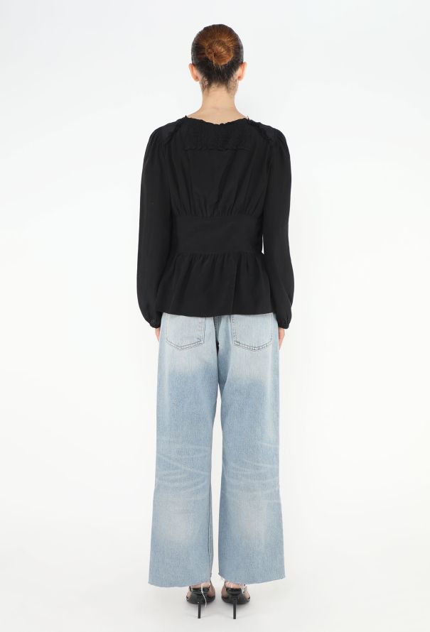 Chloé 2004 Cinched Keyhole Silk Blouse - 4