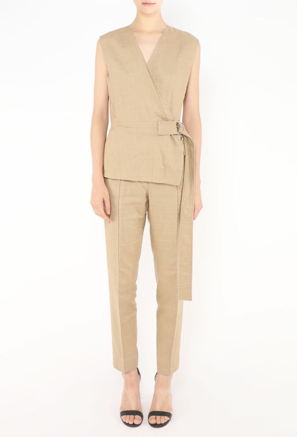 Céline Resort 2014 Belted Linen Ensemble - 3