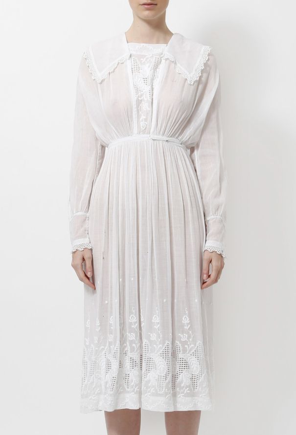 Cotton Lace Embroidered Dress - 2