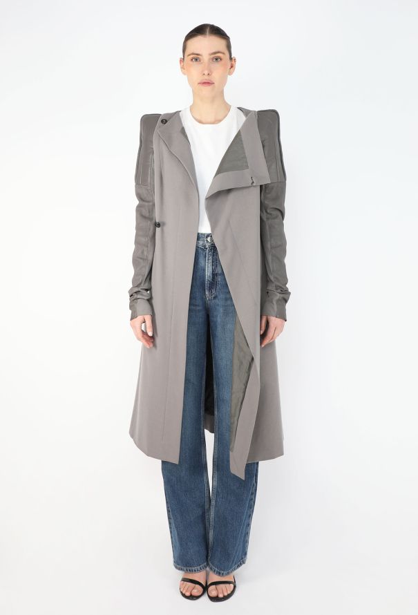 Rick Owens Early 2000s Structured Belted Coat - 1