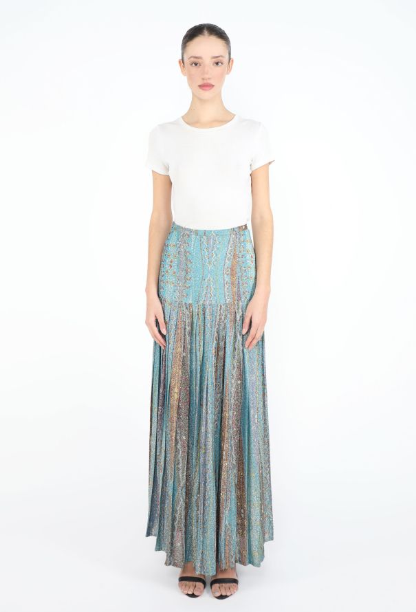 COLLECTOR Bill Gibb 1973 Pleated Lamé Skirt - 2