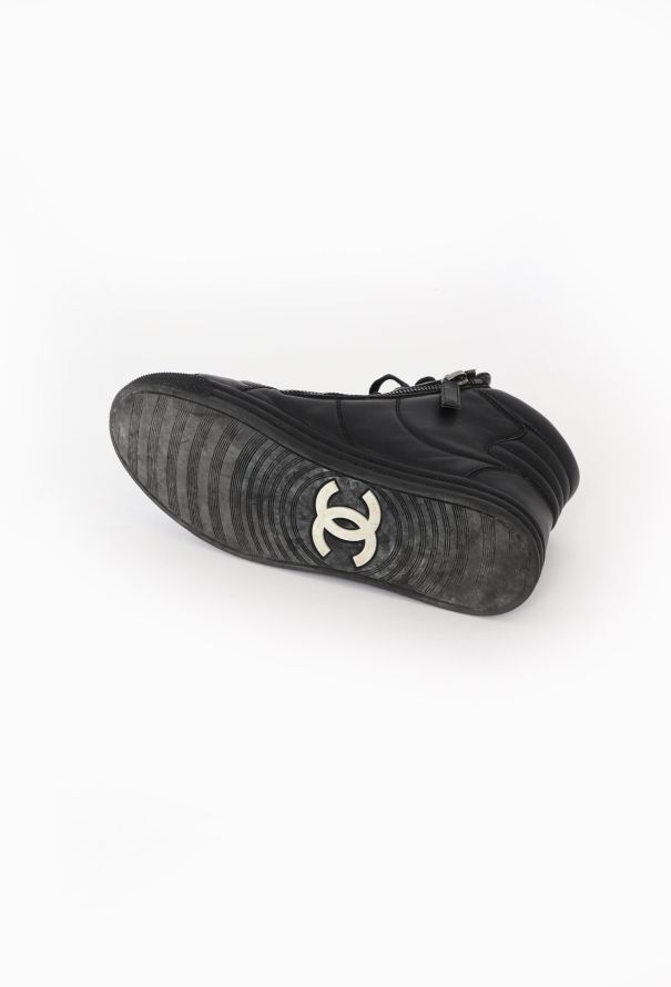 Chanel Leather 'CC' Zip Sneakers - 5
