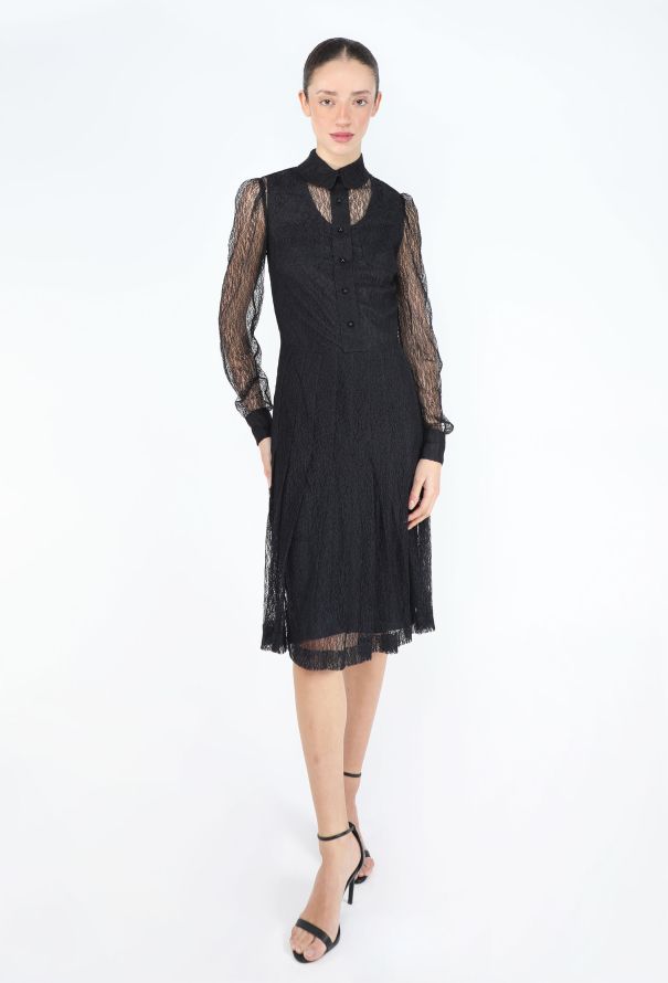 Saint Laurent 2010 Edition 24 Lace Pleated Dress - 4