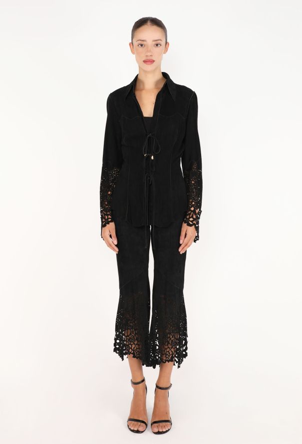 Roberto Cavalli Suede Cut-Out Ensemble, F/W 1999 - 1