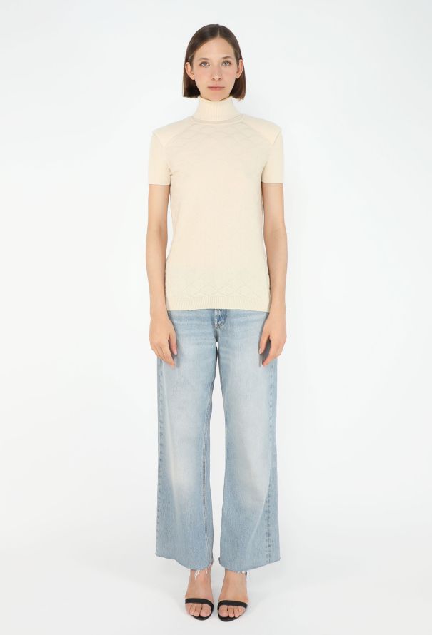 Chanel Cashmere Lattice Knit Turtleneck - 2