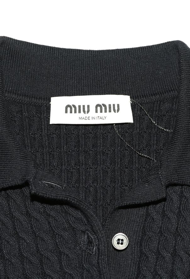 Miu Miu 2022 Cable-Knit Polo Top - 5