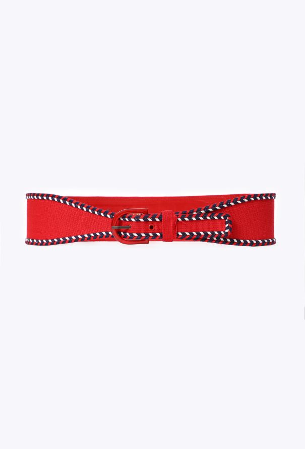 Saint Laurent Braided Trim  Canvas Belt, 1977 - 1