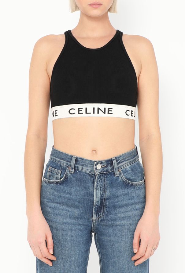 Céline 2024 Ribbed Logo Sports Bra - 3 Céline 2024 Ribbed Logo Sports Bra - 3
