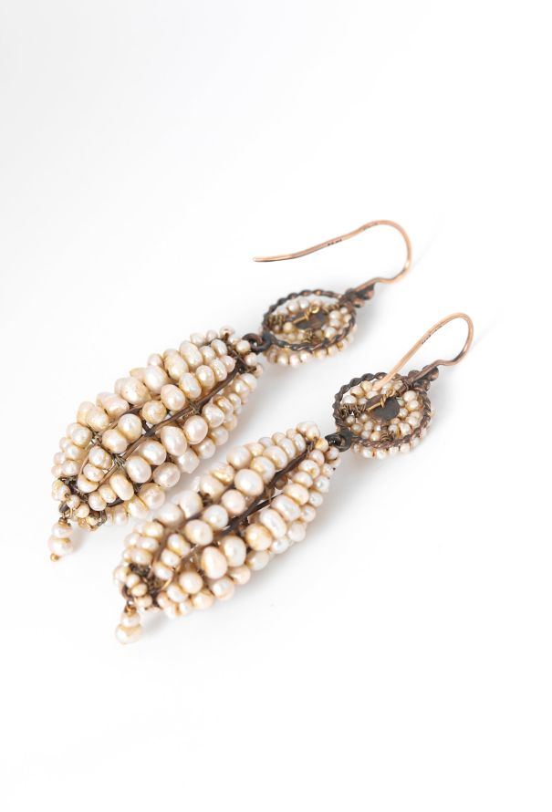 Vintage Fine Jewelry Antique 9K Gold & Pearls Earrings - 4 Vintage Fine Jewelry Antique 9K Gold & Pearls Earrings - 4