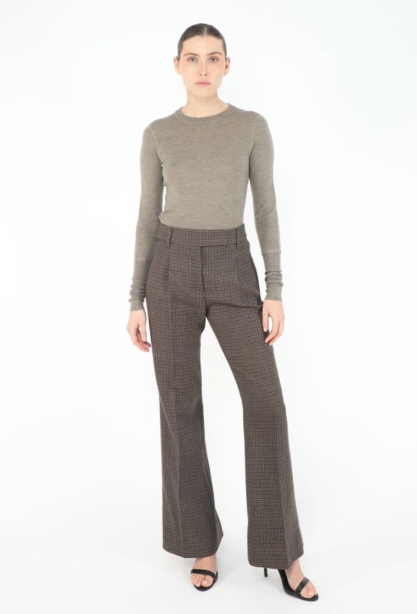 Prada Flared Houndstooth Trousers - 3