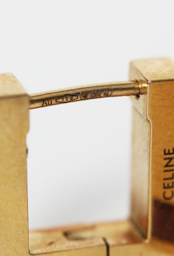 Céline 18K Yellow Gold & Rubies Square Sentimental Earrings - 6