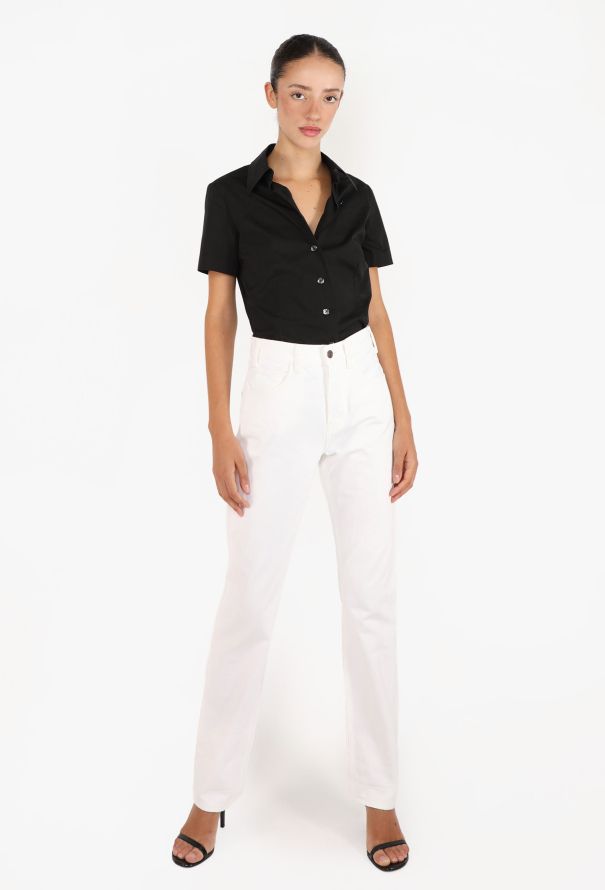 Céline Tapered White Denim Jeans - 2