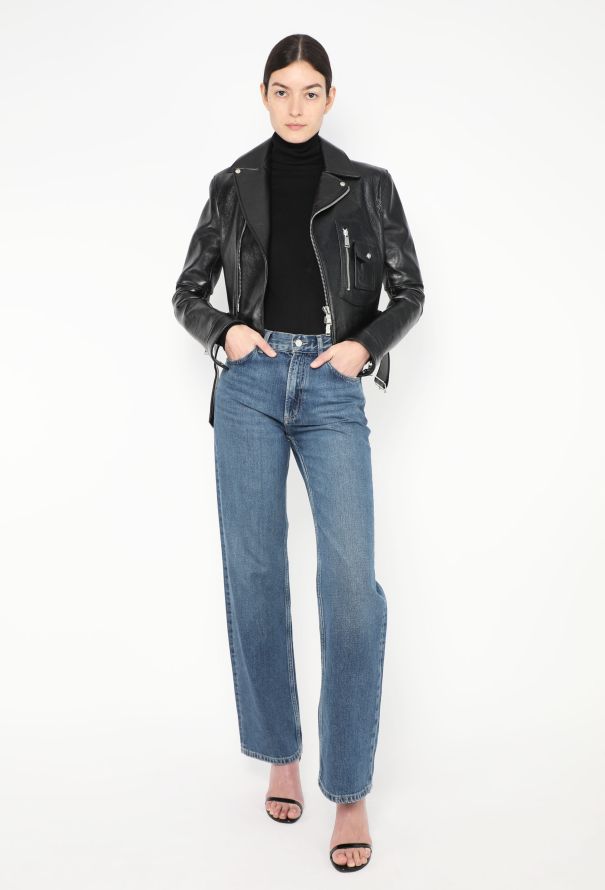 Paco Rabanne 2019 Ribbed Trim Biker Jacket - 1