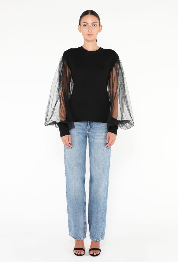 Schiaparelli 2023 Tulle Sleeved Sweater - 3