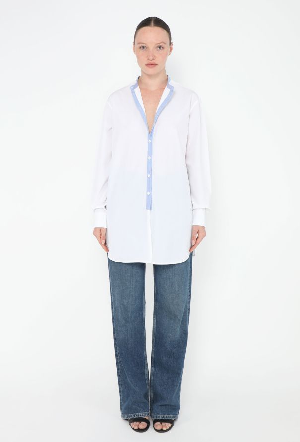 Céline Bicolor Cotton Tunic Top - 4