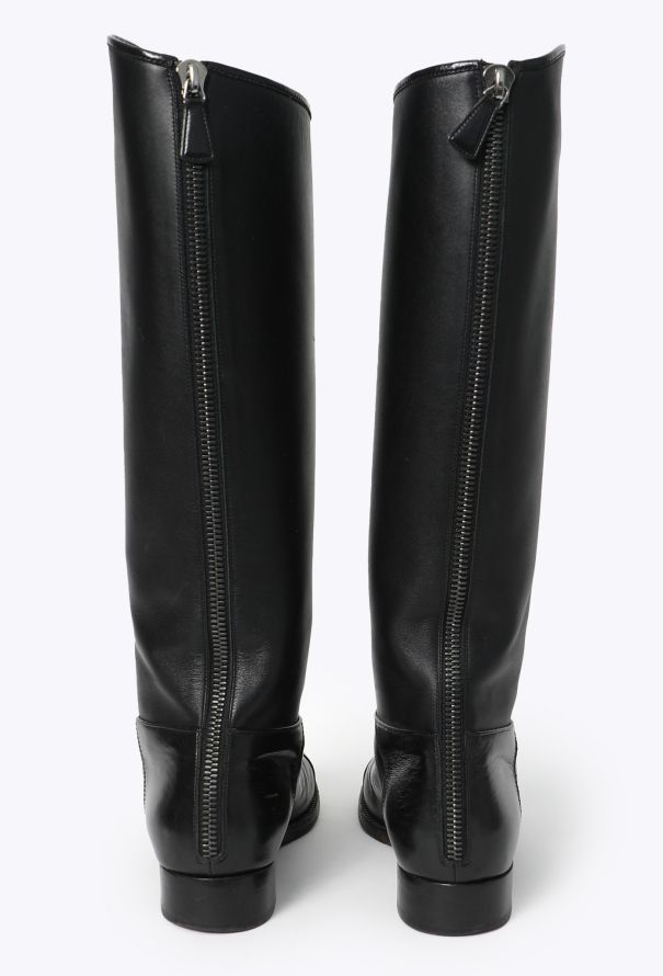 Chanel Leather 'CC' Riding Boots - 4
