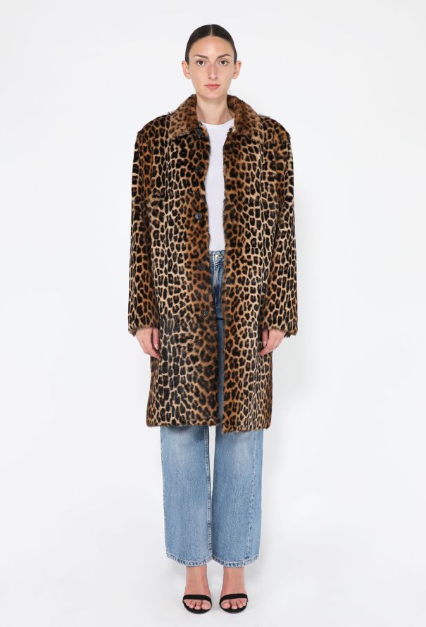 Saint Laurent Cheetah Print Fur-Effect Peacoat, 2025 - 4