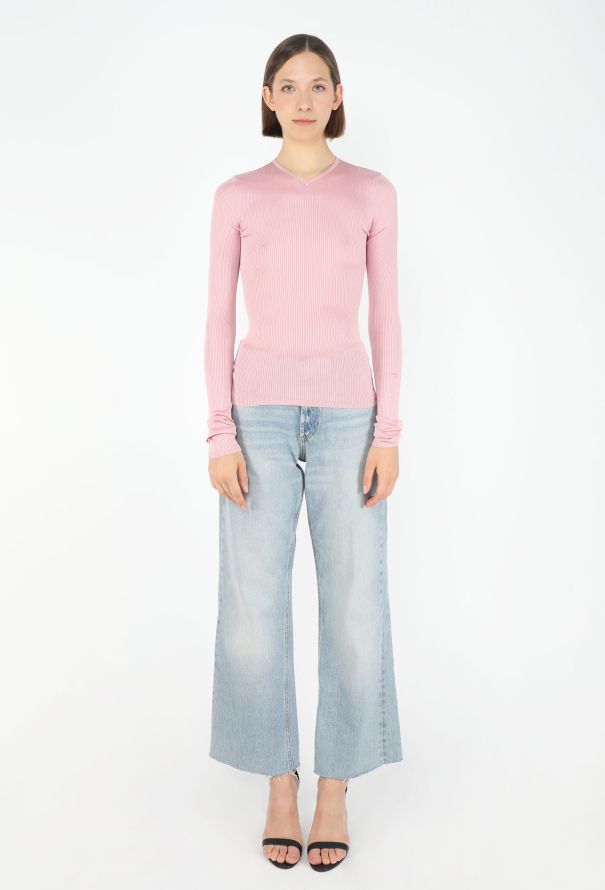 Miu Miu F/W 2025 Thin Ribbed Silk Top - 4
