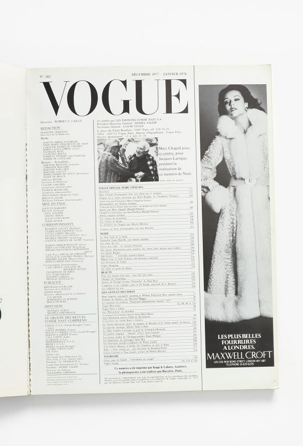 VOGUE December Issue 1977 Marc Chagall - 3