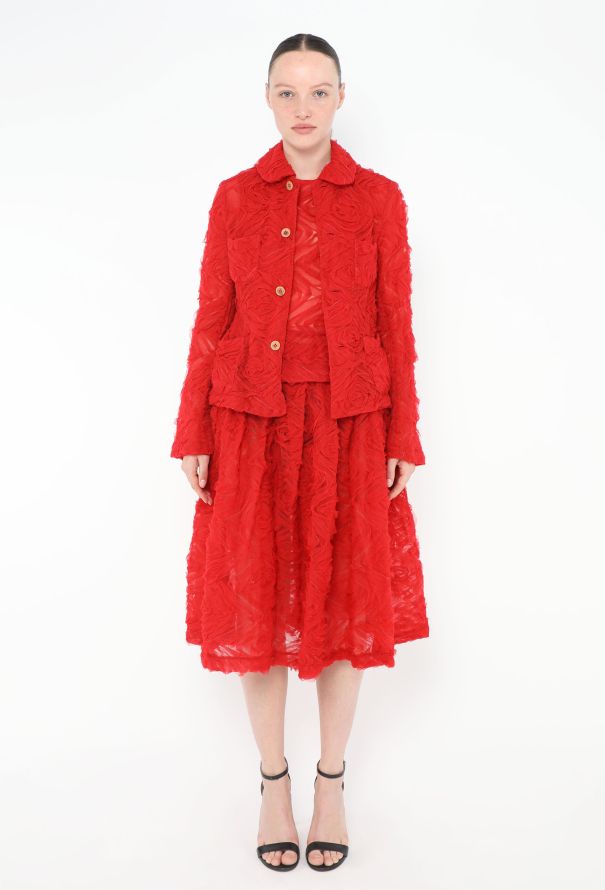 Comme des Garçons 2020 Flared Embroidered Tulle Skirt - 3