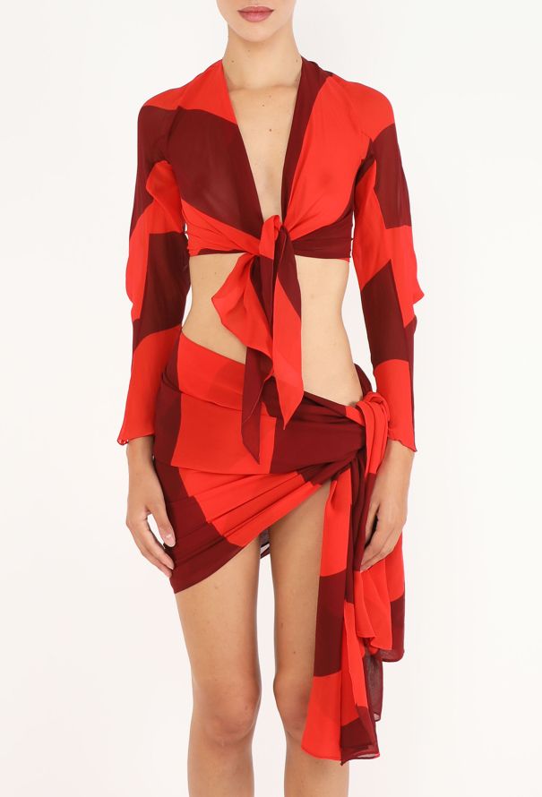 Tonal Silk Pareo Set, attributed to '90s Westwood - 3